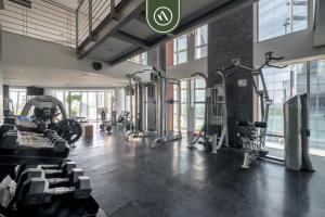 a gym with treadmills and machines in a building at 2 BR Condo in Polanco with Pool and Gym in Mexico City
