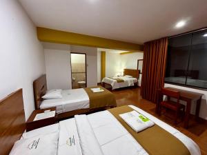 Postel nebo postele na pokoji v ubytování HOTEL LOS ANDES SUITE