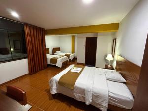 Postel nebo postele na pokoji v ubytování HOTEL LOS ANDES SUITE