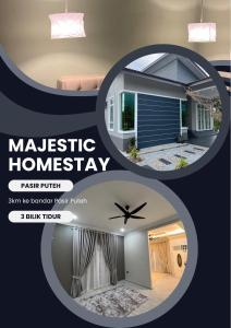 a collage of three pictures of a house at Majestic Homestay - Pasir Puteh in Pasir Puteh