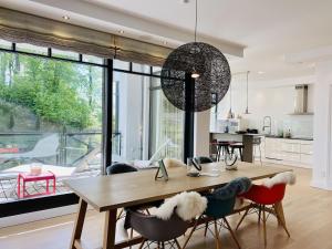 Η κουζίνα ή μικρή κουζίνα στο Ferienwohnung Luxus Apartment MeerFreude Sellin