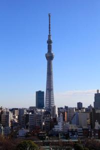 a view of the eiffel tower in a city at Richmond Hotel Premier Asakusa International in Tokyo