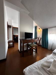 TV a/nebo společenská místnost v ubytování Banderitsa Hotel