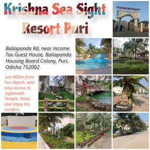 un collage de photos d'un parc touristique dans l'établissement Sagar Royale, à Purî