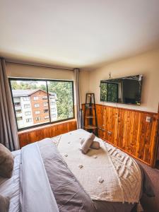 Postel nebo postele na pokoji v ubytování Cómodo apartamento entero en Pucón