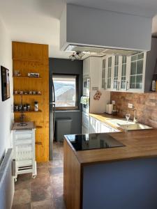 a kitchen with a sink and a counter top at Kuća za odmor Vilin pogled in Milanovac