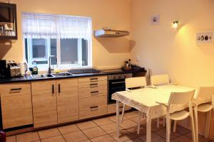 Kuchyň nebo kuchyňský kout v ubytování Green House Apartments