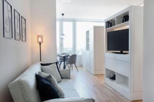 TV a/nebo společenská místnost v ubytování Löwe Apartments am Rheinfall