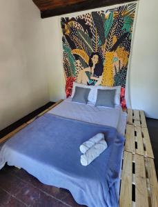 Cama ou camas em um quarto em Pousada Pitaya Maresias