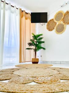 TV tai viihdekeskus majoituspaikassa SWILODGE VUE SUR MER ! Petit Déjeuner et Location de voiture possible