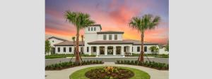 a rendering of a house with palm trees at Modern 5BR TwnHome w Private Pool Near Disney 358 in Kissimmee