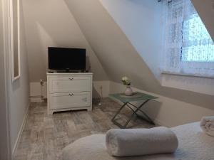 Televiisor ja/või meelelahutuskeskus majutusasutuses Pensjonat Magdalena - w cichym i spokojnym miejscu - zwierzęta akceptowane, bezpłatny parking