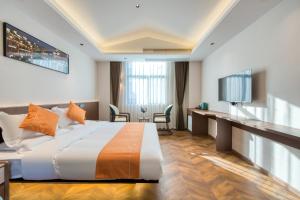 Letto o letti in una camera di 南浔浔溪之畔民宿