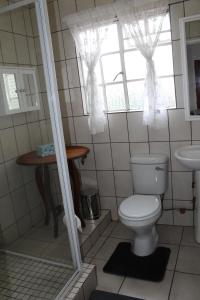 ein Badezimmer mit Toilette und Waschbecken in der Unterkunft Angel Cottage in Tzaneen
