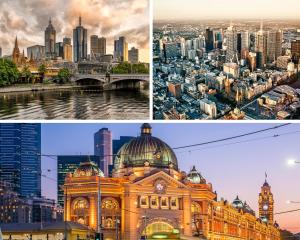 a collage of photos of a city and a building at 611 Lovely Central Super Cosy Studio Heart CBD in Melbourne