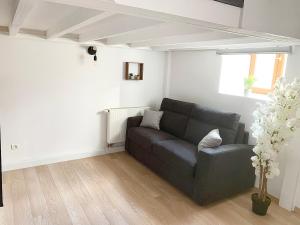 a living room with a couch and a window at Appartement proche gare in Sélestat