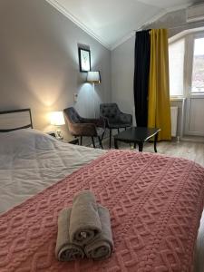 Postel nebo postele na pokoji v ubytování Ștefan House 1