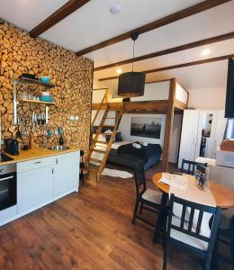 Kuchyň nebo kuchyňský kout v ubytování Kozma Apartments Peterlewand Gerlitzen Ossiachersee
