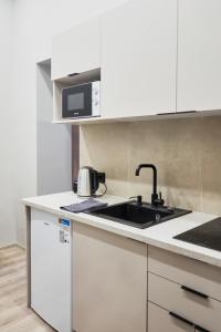Kuchyňa alebo kuchynka v ubytovaní NAVI Residence Erzsebet + 8 fotografií
