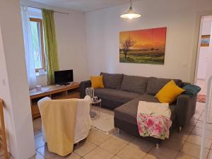 图尔恩Julis Appartement 1 in 3430 Tulln的带沙发和桌子的客厅