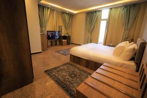 TV a/nebo společenská místnost v ubytování Blue Lotus Nile Suites Hotel Aswan