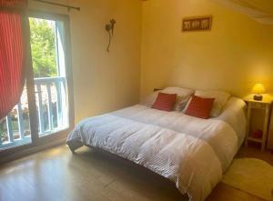 Postel nebo postele na pokoji v ubytování Maison d'Hotes Le Chai d'Armagnac
