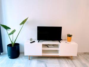 Televízia a/alebo spoločenská miestnosť v ubytovaní Central Apartment in Sanlucar
