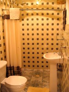 een badkamer met een toilet en een wastafel bij El Zopilote Mojado in Guanajuato