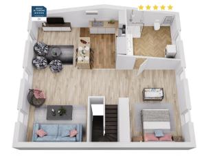 MussidanLe Loft - Classé 5 ÉTOILES的房屋平面图的 ⁇ 染