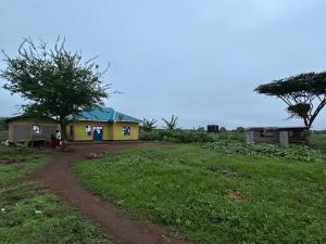 a small yellow house in a field with a tree at Sammyvero farm in Chala +9 photos
