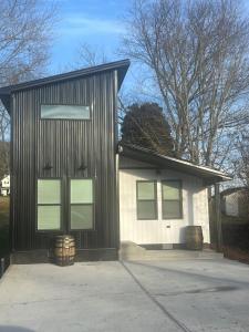 a house with a black and white at Downtown Bourbon House in Somerset