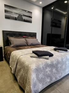 Postel nebo postele na pokoji v ubytování Apartment Open Space Belgrade Zemun