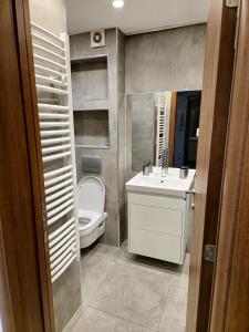 Koupelna v ubytování Apartment Open Space Belgrade Zemun