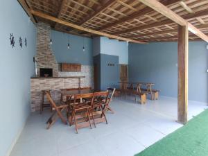 Ruang duduk di Lazer e piscina com churrasco