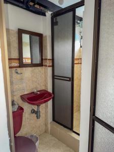 Koupelna v ubytování Hostal Pachamama