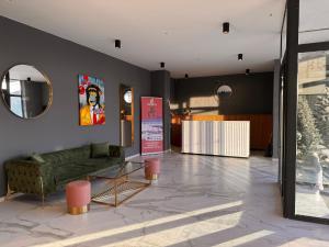 Kuchyň nebo kuchyňský kout v ubytování Luxury apartment with bedroom, new gudauri