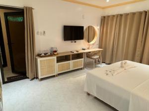 TV a/nebo společenská místnost v ubytování Alona Vida Beach Resort