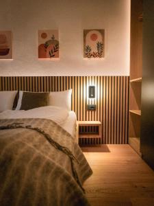 Posteľ alebo postele v izbe v ubytovaní Bergblick Apartment in Zentrumsnähe mit Garage