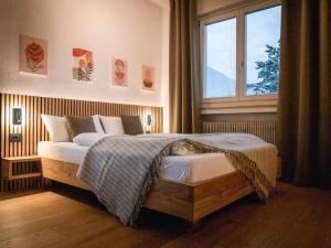 Posteľ alebo postele v izbe v ubytovaní Bergblick Apartment in Zentrumsnähe mit Garage