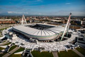 an aerial view of a soccer stadium at Casa Parco Dora Torino - Intero Monolocale vicino al Centro e Allianz Stadium Juventus in Turin