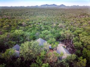 an overhead view of a house in the middle of a forest at Bushveld Bivouac Private Camp in Mica