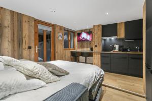 Kuchyň nebo kuchyňský kout v ubytování Studio rénové au centre de Saas-Fee