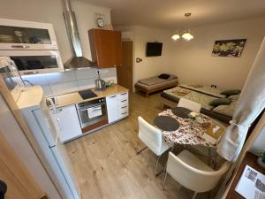 Kuchyň nebo kuchyňský kout v ubytování Apartmán LOSONCI Nesvady- pre 2 osoby štúdio