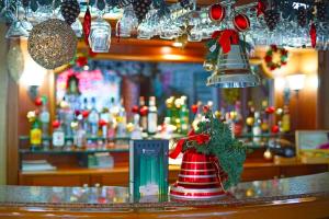 a bar with christmas decorations on top of a counter at The Green Park Taksim in Istanbul