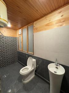 een badkamer met toilet en wastafel bij Alpine Lodge And Stays in Shangarh