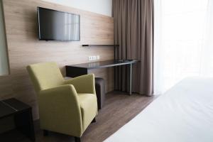 TV a/nebo společenská místnost v ubytování Taste Style Hotel Bären Auggen