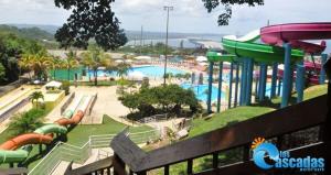 a view of a water park with a playground at Las Alturas Loft 303 in Aguadilla