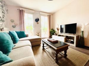 Televízia a/alebo spoločenská miestnosť v ubytovaní Le Plessis Capitale - Appartement entier avec jardin