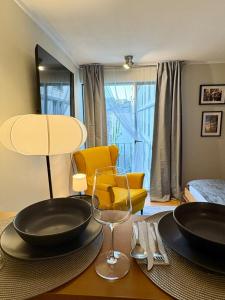 Posezení v ubytování Apt Santiago Lastarria