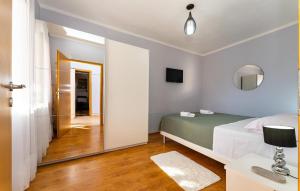 a bedroom with a bed and a mirror at Cdi941 in Slivnica +33 photos
